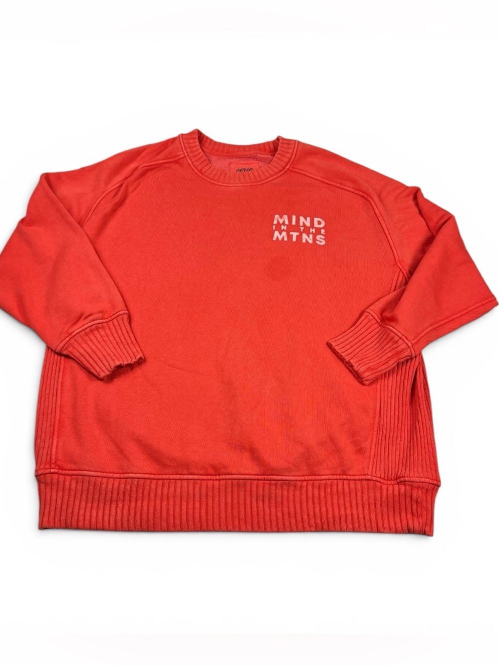 Aerie Mind in Mtns Sweatshirt Orange Baggy Layering Comfort Soft Pullover Top M